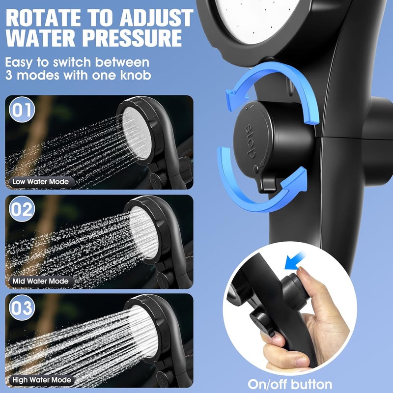 FizZeal Portable Shower With Heater,Portable Shower For Camping With 2000W Auto-Off Heater,4 Spray Modes,Lasting 140 mins,LED Display,Portable Shower Pump,Outdoor Shower For Camping,Hiking,Travel,Car,Pet - Image 5